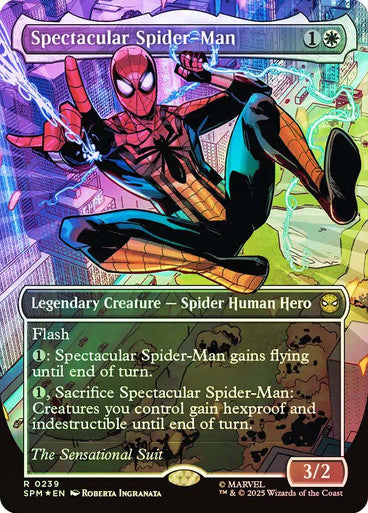 IMPORTABLE DUBAI-Spectacular Spider-Man (Sensational) (#239) (Borderless) Marvel's Spider-Man - Alt Foil Variants Magic: The Gathering English Foil