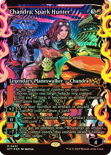 IMPORTABLE DUBAI-Chandra, Spark Hunter (Showcase) Aetherdrift - Variants Magic: The Gathering English Foil