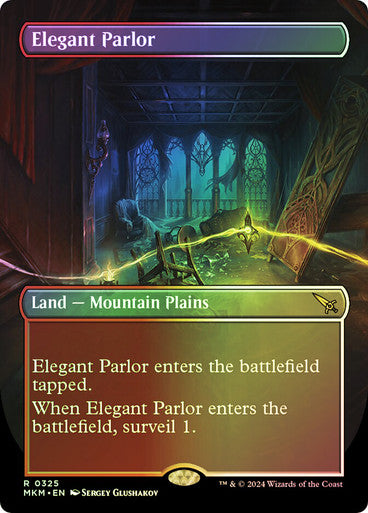 IMPORTABLE DUBAI-Elegant Parlor (Borderless) Murders at Karlov Manor - Variants Magic: The Gathering English Foil