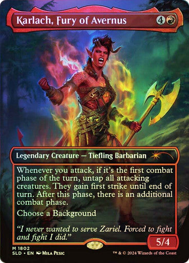 IMPORTABLE DUBAI-Karlach, Fury of Avernus (Dungeons & Dragons) (Secret Lair) (Borderless) Secret Lair Magic: The Gathering English Foil