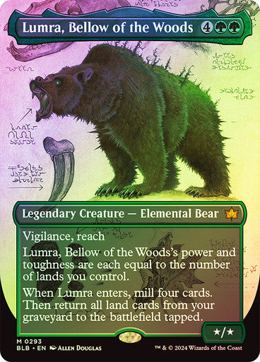 IMPORTABLE DUBAI-Lumra, Bellow of the Woods (#293) (Borderless) Bloomburrow - Variants Magic: The Gathering English Foil