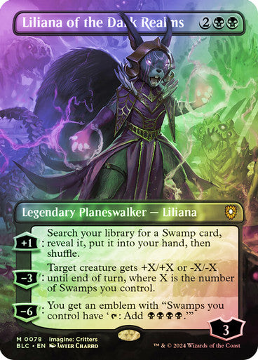 IMPORTABLE DUBAI-Liliana of the Dark Realms (Borderless) Bloomburrow Commander - Variants Magic: The Gathering English Foil