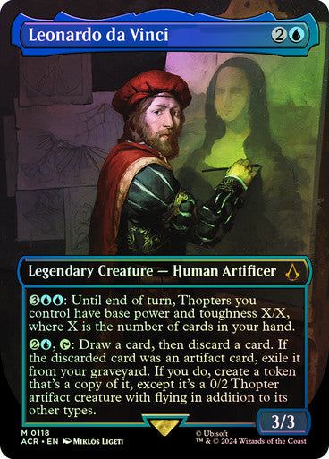 IMPORTABLE DUBAI-Leonardo da Vinci (Borderless) Assassin's Creed - Variants Magic: The Gathering English Foil