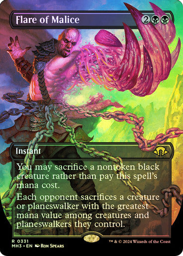 IMPORTABLE DUBAI-Flare of Malice (Borderless) Modern Horizons 3 - Variants Magic: The Gathering English Foil