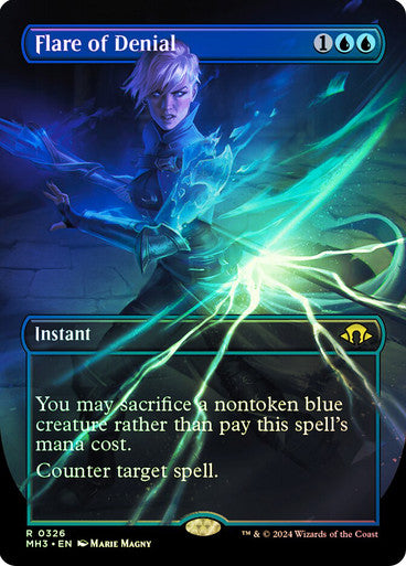 IMPORTABLE DUBAI-Flare of Denial (Borderless) Modern Horizons 3 - Variants Magic: The Gathering English Foil