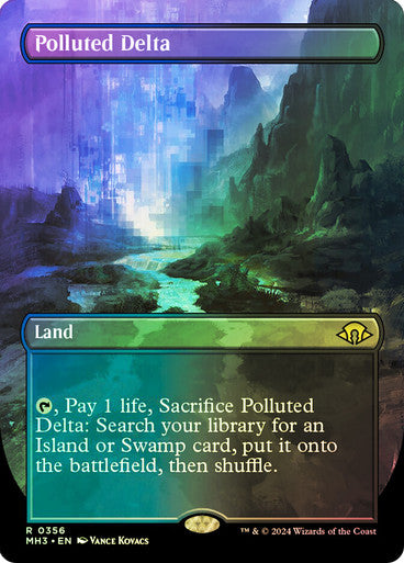 IMPORTABLE DUBAI-Polluted Delta (Borderless) Modern Horizons 3 - Variants Magic: The Gathering English Foil
