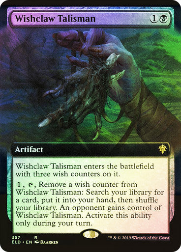 IMPORTABLE DUBAI-Wishclaw Talisman (Extended Art) Throne of Eldraine - Variants Magic: The Gathering English Foil