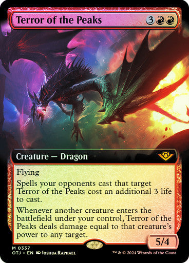 IMPORTABLE DUBAI-Terror of the Peaks (Extended Art) Outlaws of Thunder Junction - Variants Magic: The Gathering English Foil