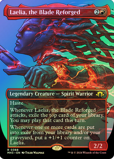 IMPORTABLE DUBAI-Laelia, the Blade Reforged (Borderless) Modern Horizons 3 - Variants Magic: The Gathering English Foil