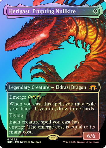 IMPORTABLE DUBAI-Herigast, Erupting Nullkite (Borderless) Modern Horizons 3 - Variants Magic: The Gathering English Foil