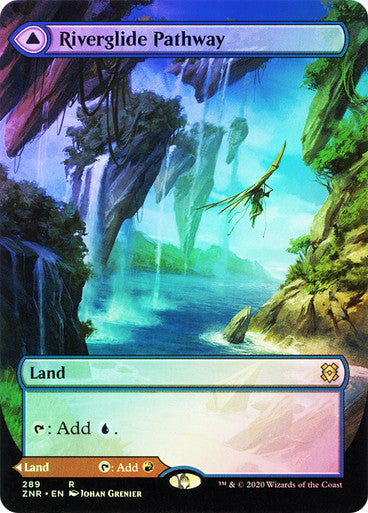 IMPORTABLE DUBAI-Riverglide Pathway // Lavaglide Pathway (Borderless) Zendikar Rising - Variants Magic: The Gathering English Foil