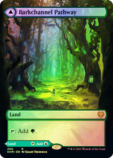 IMPORTABLE DUBAI-Barkchannel Pathway // Tidechannel Pathway (Borderless) Kaldheim - Variants Magic: The Gathering English Foil