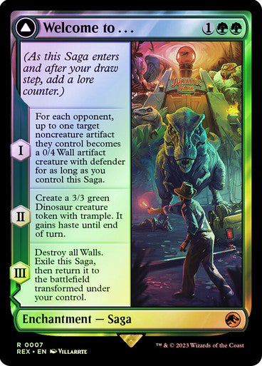 IMPORTABLE DUBAI-Welcome to... // Jurassic Park (Borderless) Jurassic World Collection Magic: The Gathering English Foil