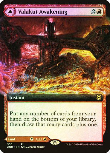 IMPORTABLE DUBAI-Valakut Awakening // Valakut Stoneforge (Extended Art) Zendikar Rising - Variants Magic: The Gathering English Foil