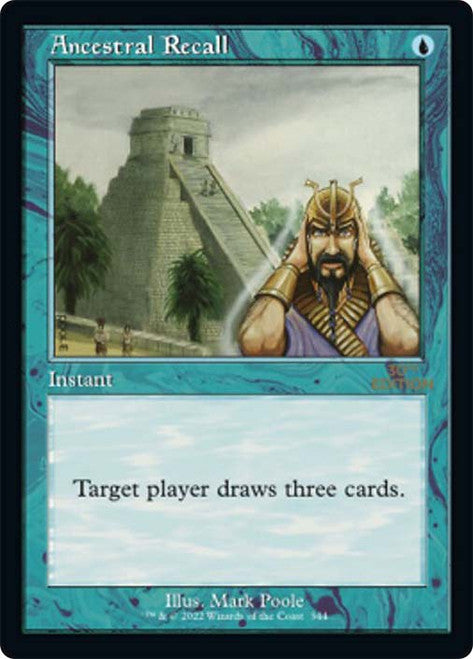 IMPORTABLE DUBAI- Ancestral Recall (Retro Frame) (Not Tournament Legal) 30th Anniversary Edition - Retro Frame English