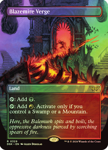 IMPORTABLE DUBAI-Blazemire Verge (Borderless) Duskmourn: House of Horror - Variants Magic: The Gathering English Foil