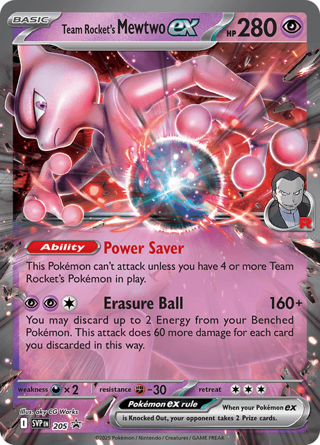 Team Rocket's Mewtwo ex - Psychic - 280 HP Pokémon - Basic