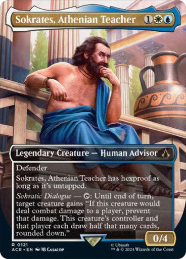ORIGINAL-Sokrates, Athenian Teacher (Borderless) Assassin's Creed - Variants Magic: The Gathering English Non-foil