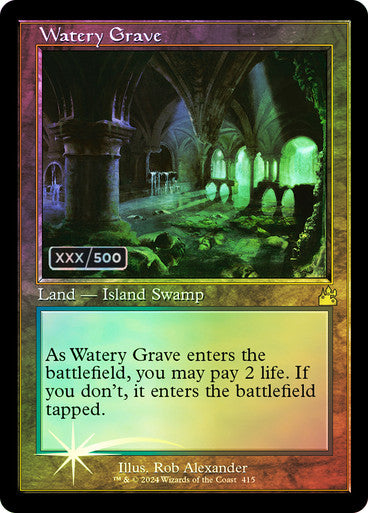 PROXY DUBAI - Watery Grave (Serial Number) (Retro Frame) Ravnica Remastered - Serialized English Foil