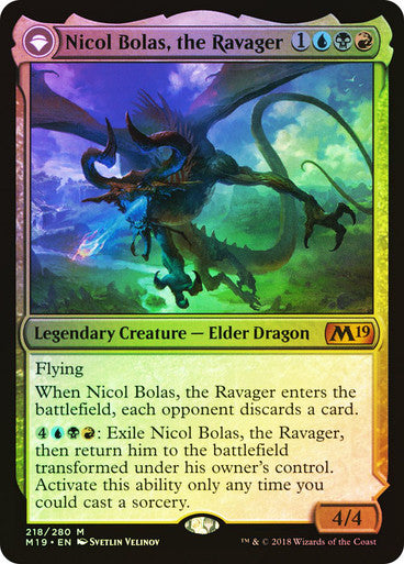 IMPORTABLE DUBAI-Nicol Bolas, the Ravager // Nicol Bolas, the Arisen Core Set 2019 Magic: The Gathering English Foil