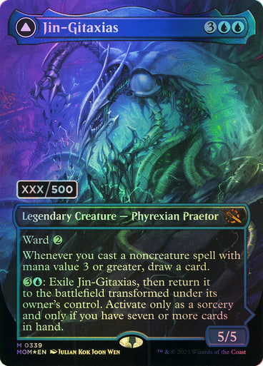 IMPORTABLE DUBAI-Jin-Gitaxias // The Great Synthesis (Serial Number) (Borderless) March of the Machine - Serialized Magic: The Gathering English Foil