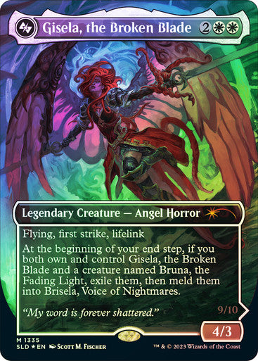 IMPORTABLE DUBAI-Gisela, the Broken Blade // Brisela, Voice of Nightmares (Top) (Secret Lair) (Borderless) Secret Lair Magic: The Gathering English Foil