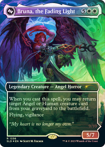 IMPORTABLE DUBAI-Bruna, The Fading Light // Brisela, Voice of Nightmares (Bottom) (Secret Lair) (Borderless) Secret Lair Magic: The Gathering English Foil