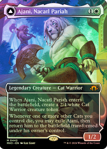 IMPORTABLE DUBAI-Ajani, Nacatl Pariah // Ajani, Nacatl Avenger (Borderless) Modern Horizons 3 - Variants Magic: The Gathering English Foil