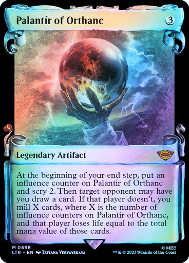 IMPORTABLE DUBAI-Palantir of Orthanc (Showcase) (Silver Foil) The Lord of the Rings - Alternate Foil Magic: The Gathering English Foil