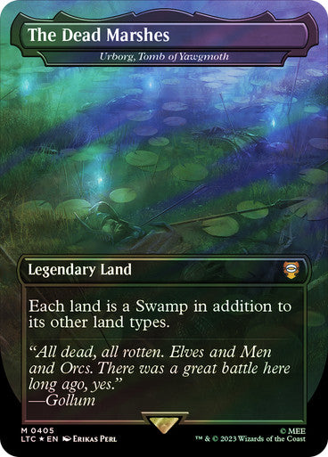 IMPORTABLE DUBAI-Urborg, Tomb of Yawgmoth (The Dead Marshes) (Borderless) (Surge Foil) The Lord of the Rings Commander - Alternate Foil Magic: The Gathering English Foil