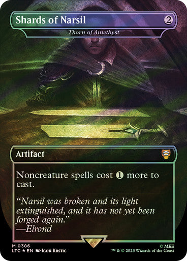 IMPORTABLE DUBAI-Thorn of Amethyst (Shards of Narsil) (Borderless) (Surge Foil) The Lord of the Rings Commander - Alternate Foil Magic: The Gathering English Foil