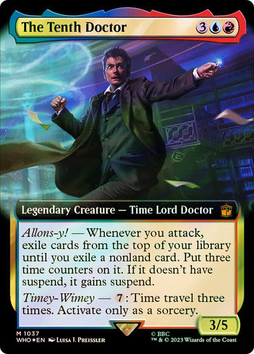 IMPORTABLE DUBAI-The Tenth Doctor (Extended Art) (Surge Foil) Doctor Who Commander - Alternate Foil Variants Magic: The Gathering English Foil