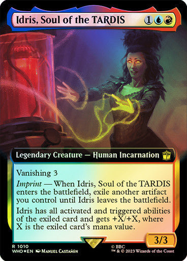 IMPORTABLE DUBAI-Idris, Soul of the TARDIS (Extended Art) (Surge Foil) Doctor Who Commander - Alternate Foil Variants Magic: The Gathering English Foil