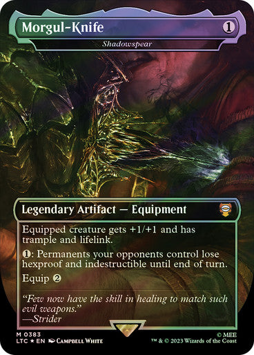 IMPORTABLE DUBAI-Shadowspear (Morgul-Knife) (Borderless) (Surge Foil) The Lord of the Rings Commander - Alternate Foil Magic: The Gathering English Foil