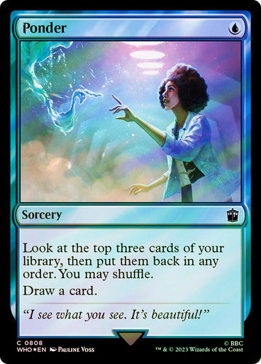 IMPORTABLE DUBAI-Ponder (Surge Foil) Doctor Who Commander - Alternate Foil Magic: The Gathering English Foil