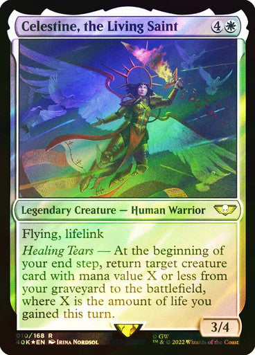 IMPORTABLE DUBAI-Celestine, the Living Saint (Surge Foil) Warhammer 40,000 Commander - Surge Foil Magic: The Gathering English Foil