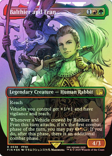 PROXY DUBAI-Balthier and Fran (Borderless) (Surge Foil) FINAL FANTASY - Alternate Foil Variants Magic: The Gathering English Foil