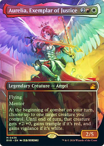 IMPORTABLE DUBAI-Aurelia, Exemplar of Justice (Borderless) Ravnica Remastered - Variants Magic: The Gathering English Foil