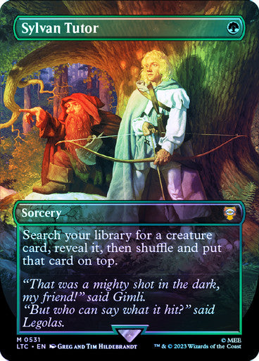 IMPORTABLE DUBAI-Sylvan Tutor (Borderless) (Silver Foil) The Lord of the Rings Commander - Alternate Foil Magic: The Gathering English Foil
