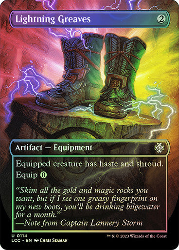 IMPORTABLE DUBAI-Lightning Greaves (Borderless) The Lost Caverns of Ixalan Commander - Variants Magic: The Gathering English Foil