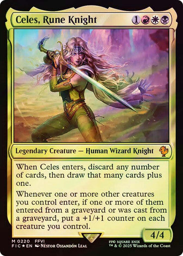 PROXY DUBAI-Celes, Rune Knight (Surge Foil) FINAL FANTASY Commander - Alternate Foil Magic: The Gathering English Foil 