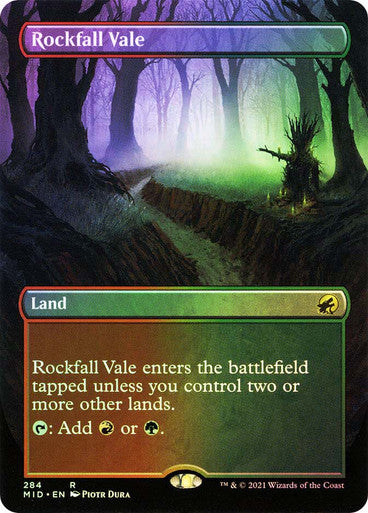 IMPORTABLE DUBAI-Rockfall Vale (Borderless) Innistrad: Midnight Hunt - Variants Magic: The Gathering English Foil