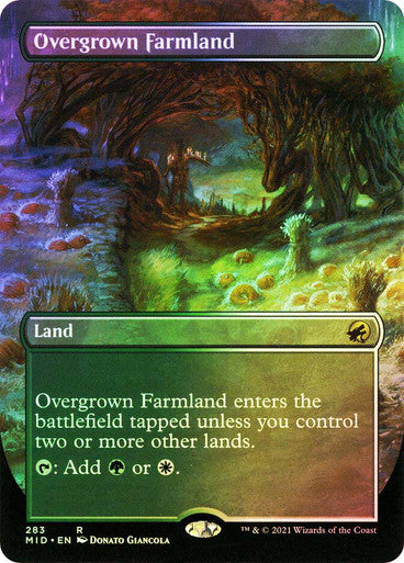 IMPORTABLE DUBAI-Overgrown Farmland (Borderless) Innistrad: Midnight Hunt - Variants Magic: The Gathering English Foil