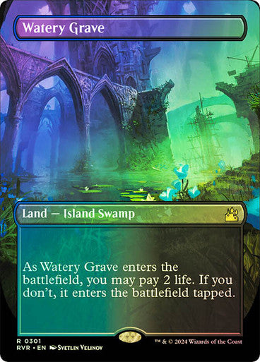 IMPORTABLE DUBAI-Watery Grave (Borderless) Ravnica Remastered - Variants Magic: The Gathering English Foil