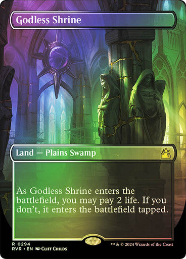 IMPORTABLE DUBAI-Godless Shrine (Borderless) Ravnica Remastered - Variants Magic: The Gathering English Foil