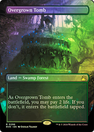 IMPORTABLE DUBAI-Overgrown Tomb (Borderless) Ravnica Remastered - Variants Magic: The Gathering English Foil