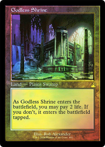 IMPORTABLE DUBAI-Godless Shrine (Retro Frame) Ravnica Remastered - Retro Frame Magic: The Gathering English Foil
