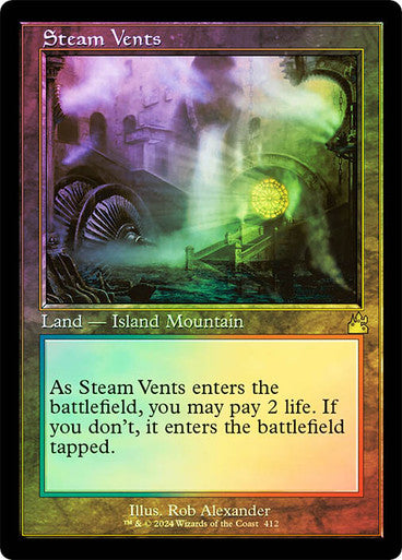 IMPORTABLE DUBAI-Steam Vents (Retro Frame) Ravnica Remastered - Retro Frame Magic: The Gathering English Foil
