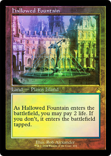 IMPORTABLE DUBAI-Hallowed Fountain (Retro Frame) Ravnica Remastered - Retro Frame Magic: The Gathering English Foil