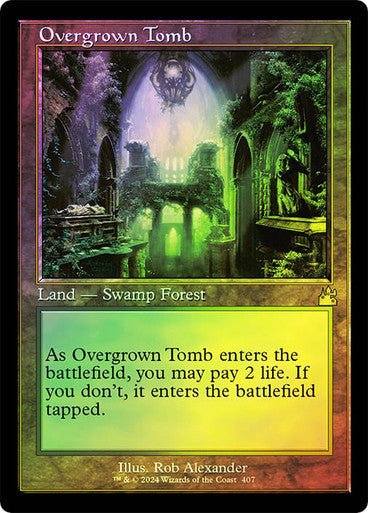 IMPORTABLE DUBAI-Overgrown Tomb (Retro Frame) Ravnica Remastered - Retro Frame Magic: The Gathering English Foil